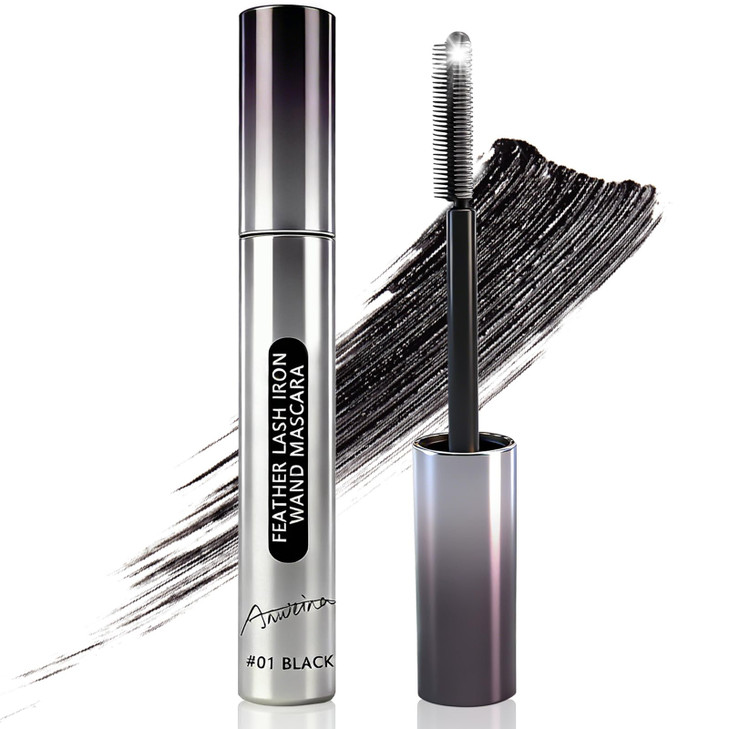 Feather Iron Wand Mascara Brush Metal Mascara Wand Super Waterproof Black
