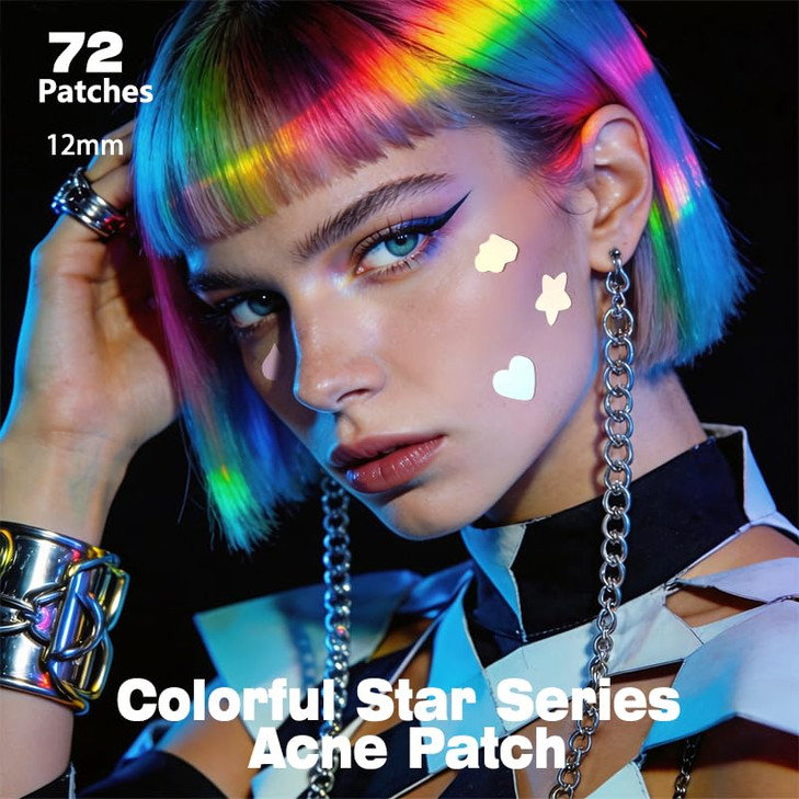 Cute Star Pimple Patch For Face Hydrocolloid Acne Patches For Covering Zits And Blemishes Spot Stickers Iridescent