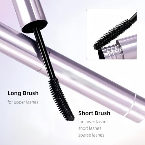 Mascara With Special Brush Separates Lashes For Definition Smudge Proof No Clumping Waterproof Long Lasting Natural Look Black