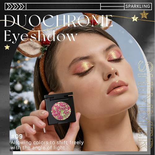 Noerrors Marble Holographic Iridescent Glitter Eyeshadow Palette Burgundy Gold Half Magic Duochrome Sparkly Metallic Cream Plum Eye Shadow
