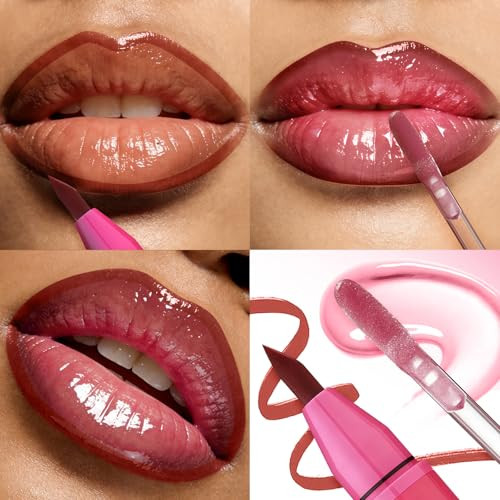 Dageda 2 In 1 Lip Liner Gloss Set Long Lasting Lip Tint Stain Glossy Lips Combo Waterproof Smudge Proof Lip Stain Marker Moisturizing