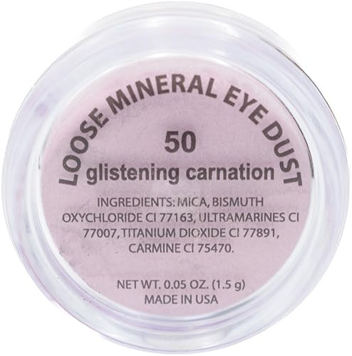 Pure Ziva Glistening Carnation Light Bright Pale Pink Mineral Single Loose Powder Eyeshadow Talc And Paraben Free No Animal Testing And