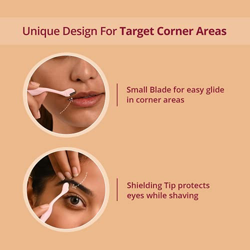 Carmesi Eyebrow Razor For Women Precision Face Razor For Eyebrows Upper Lip And Fine Facial Hair Gentle Blade With Safety Tip Painless Hair
