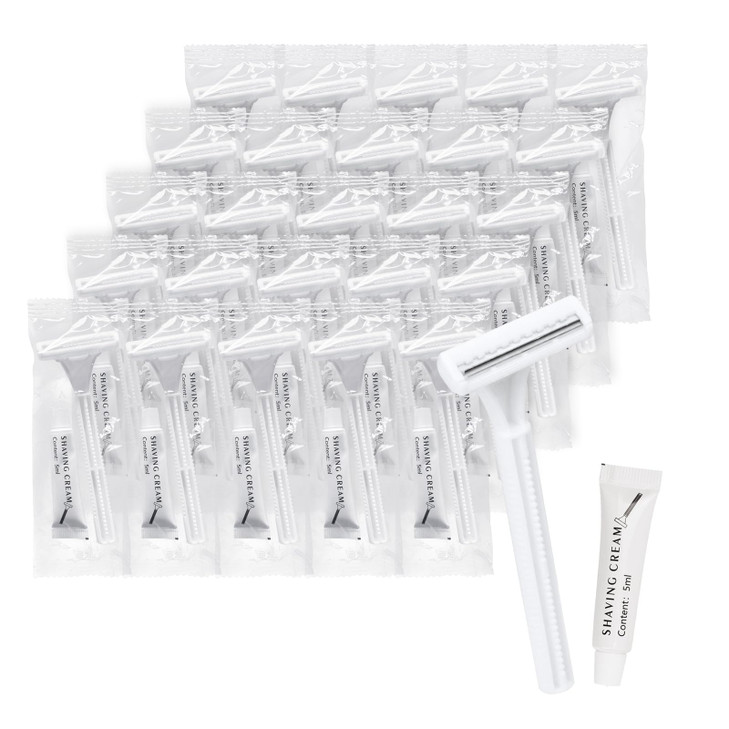 Kocpudu Disposable Razors In Bulk With Shaving Cream 30 Pack
