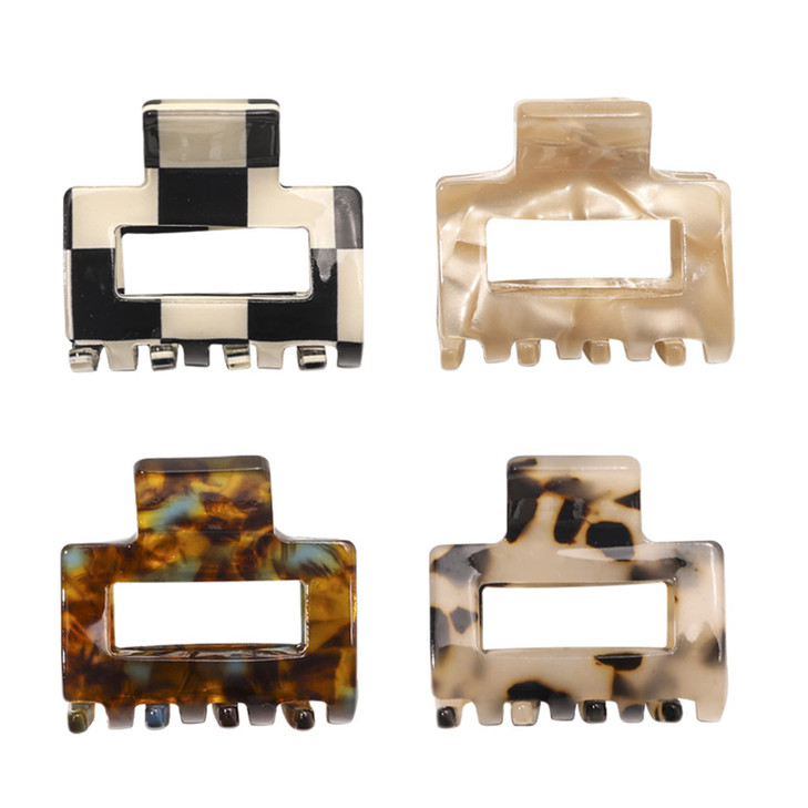 Jiamusi 4Pcs Acetate Hair Clip Nonslip Claw Hair Clips For Women Girls Tiny Hair Claw Clips For Thin Medium Thick Hair