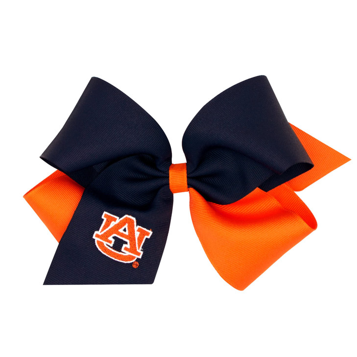 Divine Creations Girls Collegiate Themed Game Day Two Tone Hair Bow By Wee Ones On A Weestay Clip Classic Grosgrain King Auburn