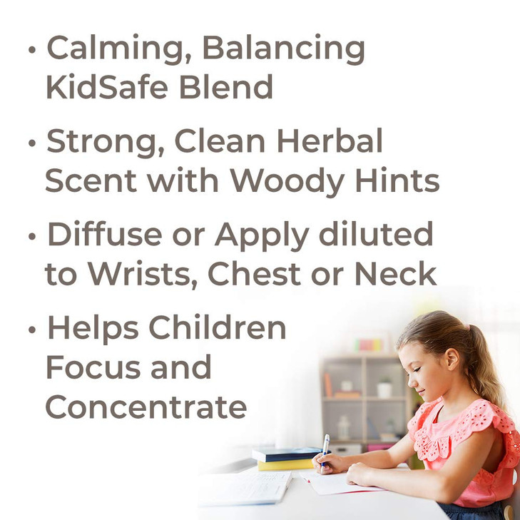 Plant Therapy KidSafe Study Time Essential Oil Blend 10 mL (1/3 oz), 100% Pure, Undiluted, Aromatherapy for Focus, Mind Calming, Concentration Blend