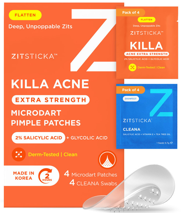 Zitsticka Killa Acne Extra Strength Microdart Pimple Patches For Face 4 Ct