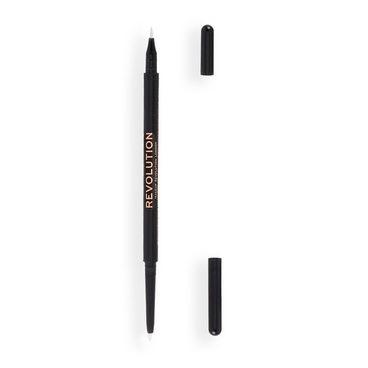 Revolution Beauty London Felt And Kohl Eyeliner White Ultra Creamy And Pigmented Texture Smooth And Buttery Application Smudge Proof And