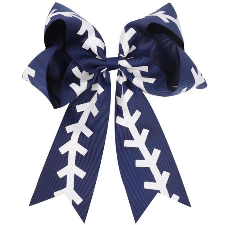 Softball Cheer Bows Hair Tie Softball Hair Accessories Perfect Softball Player Gift. Fq7 Navy Blue