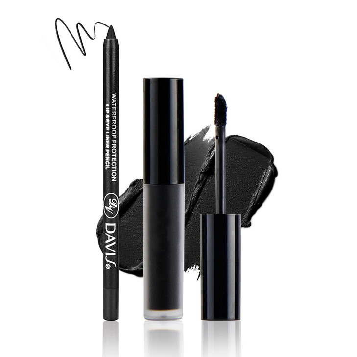 Zhishudl Matte Black Lipstick Lip Liner Set Black Liquid Lipstick
