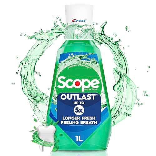 Crest Scope Outlast Mouthwash, Long Lasting Mint, 1 L