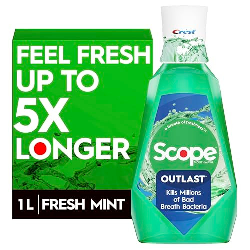 Crest Scope Outlast Mouthwash, Long Lasting Mint, 1 L