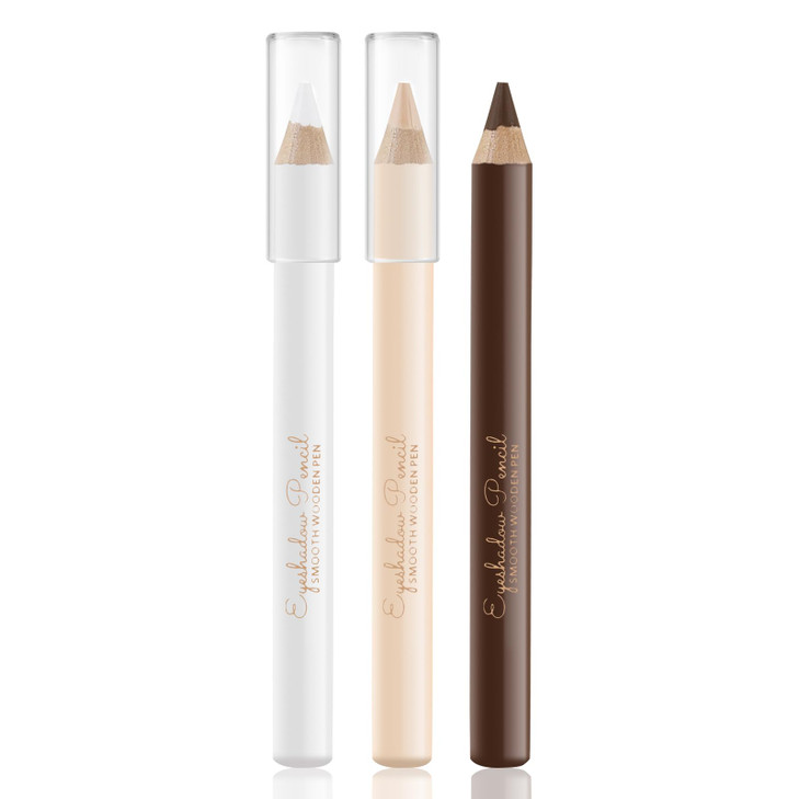 Apooliy 3Pcs Eyebrow Pencil Eyeliner Contour Set Waterproof Long Lasting Brow Pen Smooth White Eyeliner Translucent Contour Pen 3 Colors