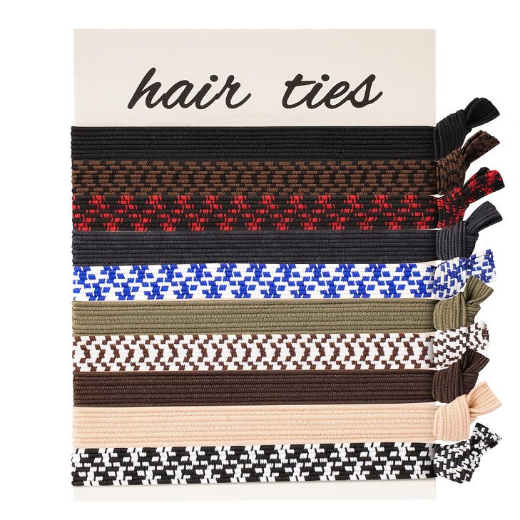 Easyoung 10 Pcs Knotted Wide Hair Ties For Men With Long Curly Thick Or Dense Hair Elastic No Crease Coils For Buns