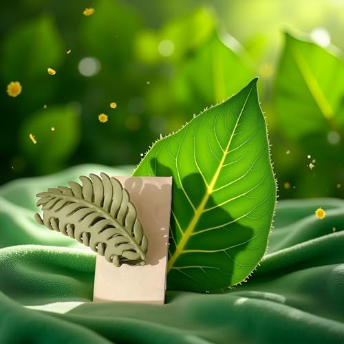 Green Hair Clamps Leaf Shaped Many Teeth Big Claw Clips 3.5 Inch Non Slip Leaves Hair Catch Barrette Jaw Clamp Hairpins For Women Girls Thin