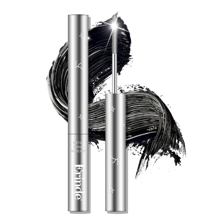Erinde Black Washable Metal Mascara Waterproof Iron Wand Mascara Brushless Metal Wand Super Voluming Lash Extensions Long Lasting Smudge