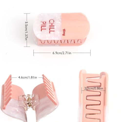 Personfun Chill Pill Hair Claw Clip Pharmacy Claw Clip Personalized Claw Hair Clip Fun Summer Acetate Hair Claw Accessories For Women