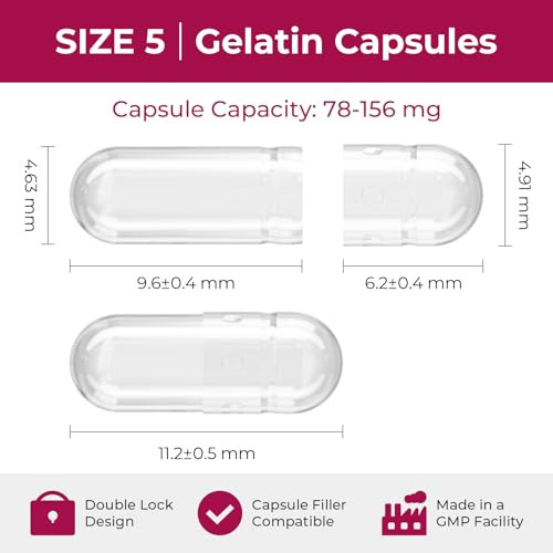 Empty Gelatin Capsules Size 5 100 Count Very Small Empty Capsules Ideal For Diy Filling Gel Caps