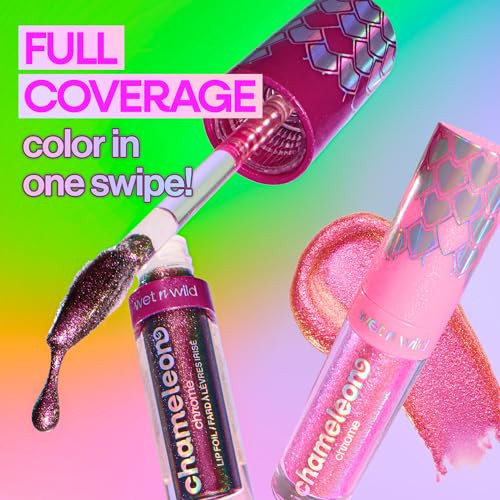 Wet N Wild Chameleon Chrome Lip Foil Bold Light Reflecting Pigments Multidimensional Shine Non Sticky Smooth Formula Vegan And Cruelty Free