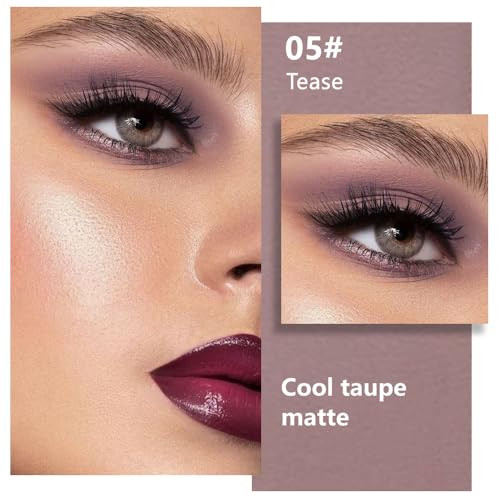 Kaely Taupe Single Eyeshadow Makeup Blendable Neutral Powder Eye Shadow For Older Women Lavender Plum Purple Mauve Matte Eyeshadow Palette