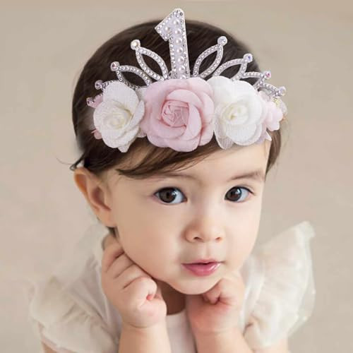 Bfnaagirl Digital Birthday Crown Model Baby Girl Nylon Headbands Nylon Flower Elastic Birthday Crown Hairbands Hair Accessories Gift For
