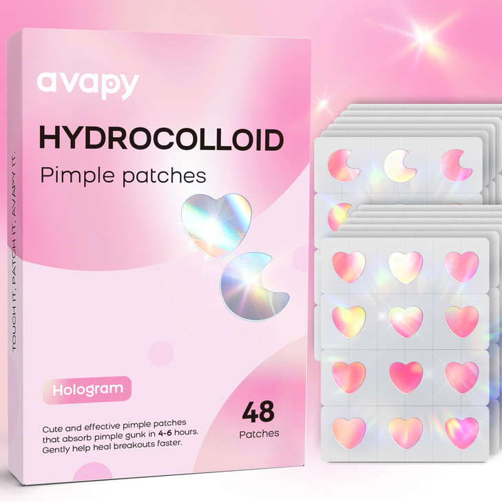 Avapy Pimple Patches For Face Cute Hydrocolloid Acne Patches Colorful Hologram Heart Sport Stickers Zits And Blemish Pimple Patch With