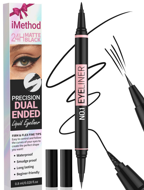 Imethod Liquid Eyeliner 2 In 1 Dual Ended Waterproof Eyeliner Black