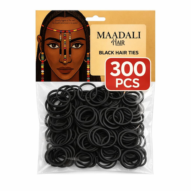 300 Black Hair Ties Small Strong Rubber Bands For Thick Curly And Afro Hair Braids Ponytails And Protective Styles No Breakage Hair Elastics