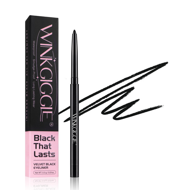 Winkgiggle Black Eyeliner No Budge Retractable Eye Liner Creamy Pigmented And Waterproof Creates Bold And Defined Lines Vegan And Cruelty