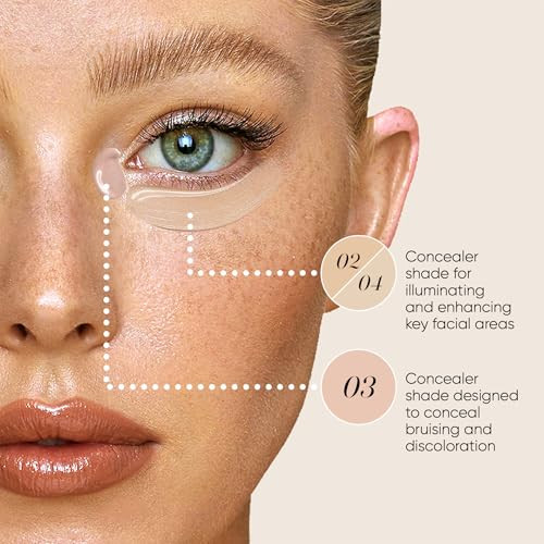 Sinart Full Coverage Under Eye Concealer Longwear Crease Proof Lightweight And Smooth Blendable Formula Brightening For Dark Circles And