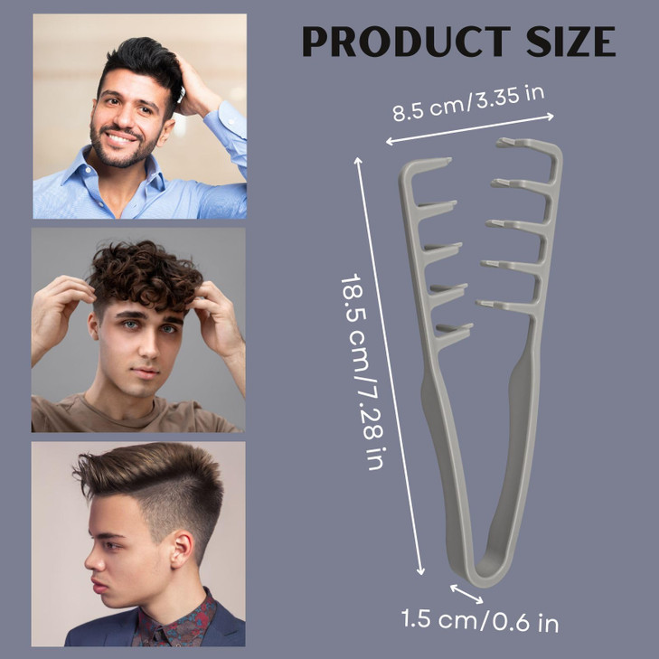 Textured Styling Comb For Men Volumizing And Wide Tooth Comb Fluffy Texture Styling Tool Quad Miracle Comb For Hair Men Grey Large