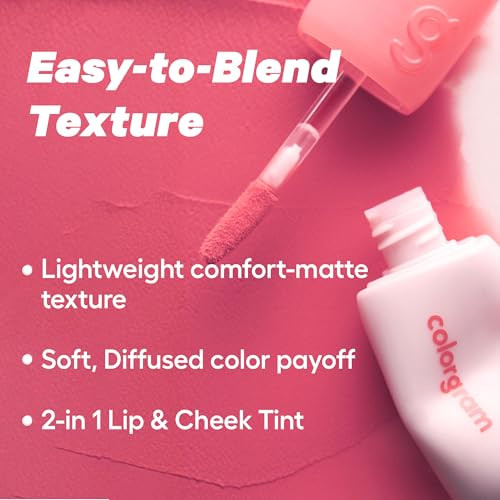 Colorgram Nude Blur Tint 02 Charming Pink K Beauty Makeup Soft Focus Matte Lip Stain 2 In 1 Lip And Cheek