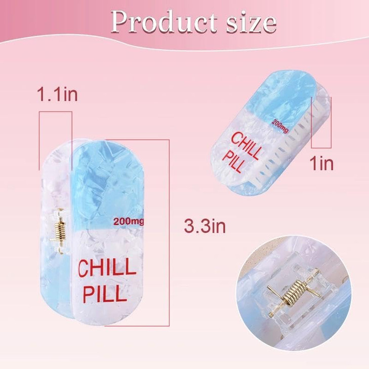 Chill Pill Hair Claw Clip For Nurse Appreciation Birthday Retirement Gifts For Nurses Graduation Gift For Daughter Friend Pharmacy Hurse