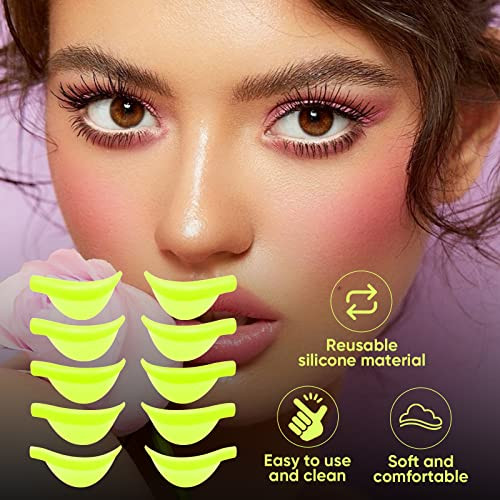 Libeauty Eyelash Lift Shield Lash Perm Pads 10 Pcs Reusable Eyelash Perming Curler Lower Eyelash Pads Lifting Rods