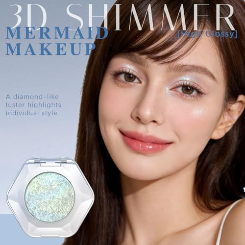 Hosaily Chameleon Rainbow Duochrome Eyeshadow Glitter Shimmer Rich Color Holographic Metallic Single Eye Shadow Palette Color Shift Sparkle