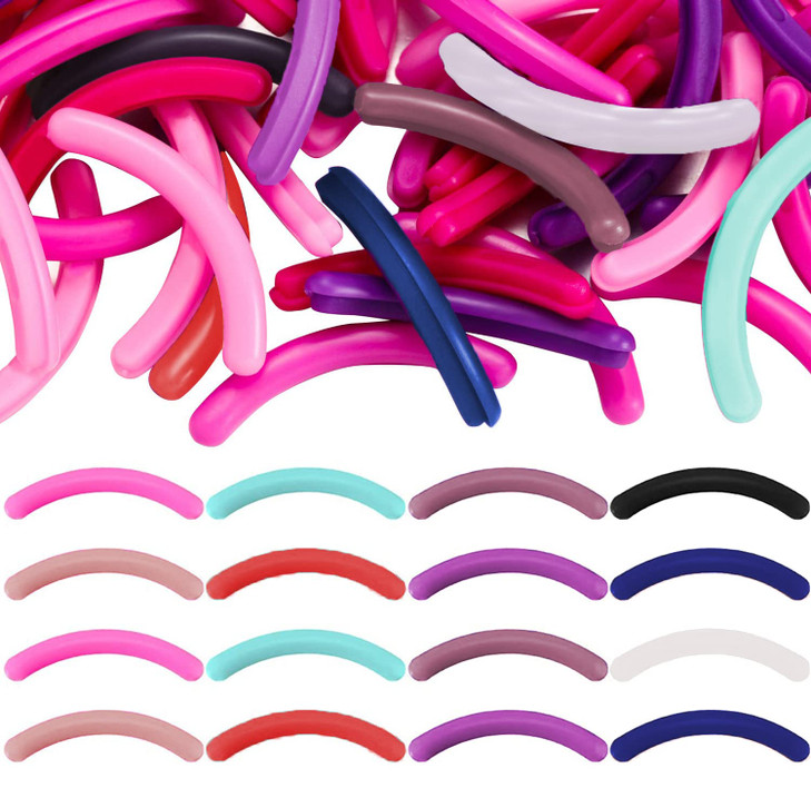 Gouweiba 28Pcs Eyelash Curler Refill Pads Silicone Rubber Mixed Color