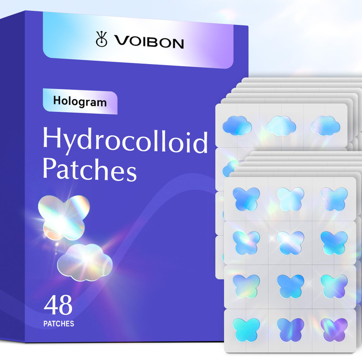 Voibon Hologram Pimple Patches For Face Cute Hydrocolloid Acne Patches Salicylic Acid And Tea Tree Colorful Butterfly Spot Stickers Zits And