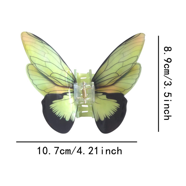 Fancy Butterfly Hair Clips Novelty Acetate Claw Clip For Women Fantasy Hair Clip Green