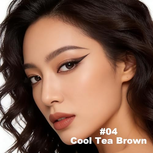 Okerker 2Pcs Cool Tea Brown Ultra Fine Liquid Eyeliner Slim Tip For Winged