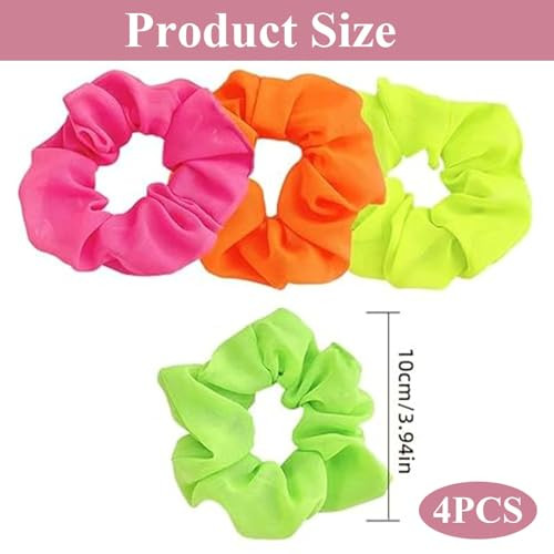 Neon Scrunchies For Hair Neon Hair Accessories 4Pcs