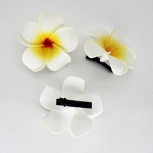 10 Pcs Hawaii Plumeria Flower Clips Hawaiian Flower Hair Barrettes Beach Party Hair Clips Artificial Tropical Flower Hairpins For Wedding