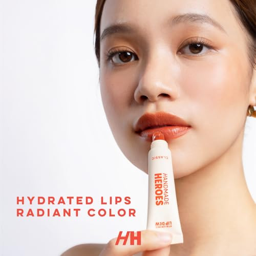 Handmade Heroes 100 Percent Natural Vegan Tinted Lip Gloss With Hyaluronic Acid Lightweight Moisturizing Soft Lipstick For Dry Lips Classic
