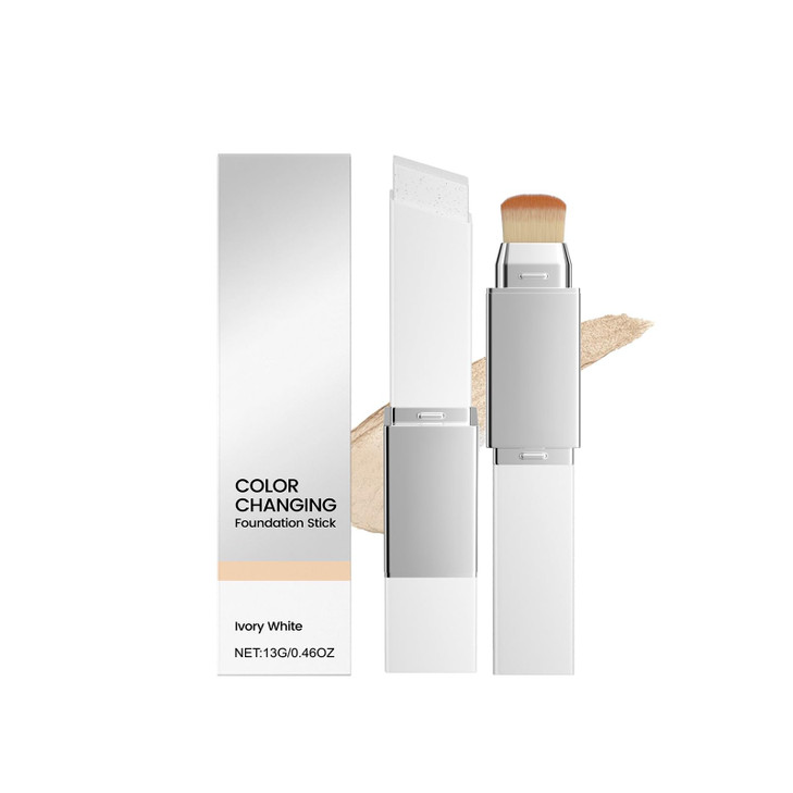 Color Changing Foundation Stick 2 In 1 Foundation Stick With Brush Hydrating Concealer Base Makeup Korean Skin Care Foundation Stick Perfect
