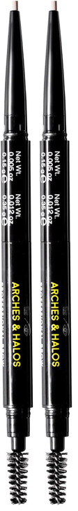 Arches And Halos 2 In 1 Defining Eyebrow Pencil And Powder Brow Powder With Spoolie Brush Shape And Fill For Natural Look Mocha Blonde .017