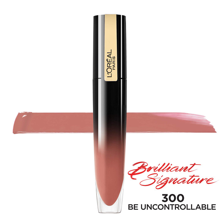 L'Oreal Paris Brilliant Signature Shiny Lip Stain Lipstick, Be Uncontrollable 0.21 Fl Oz.