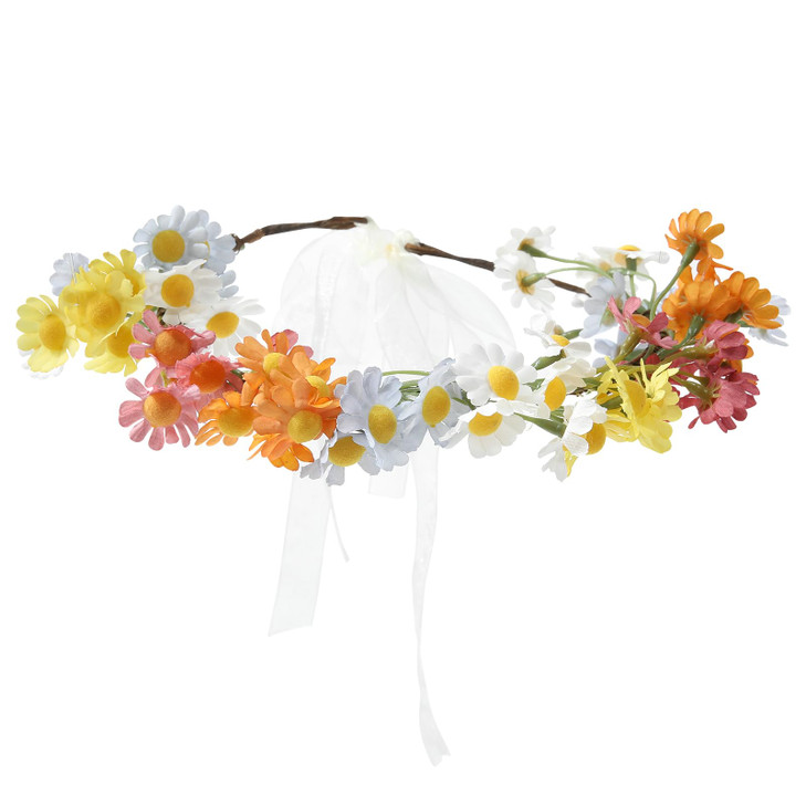 Awaytr Boho Sunflower Floral Crown Adjustable Hippie Headband For Women