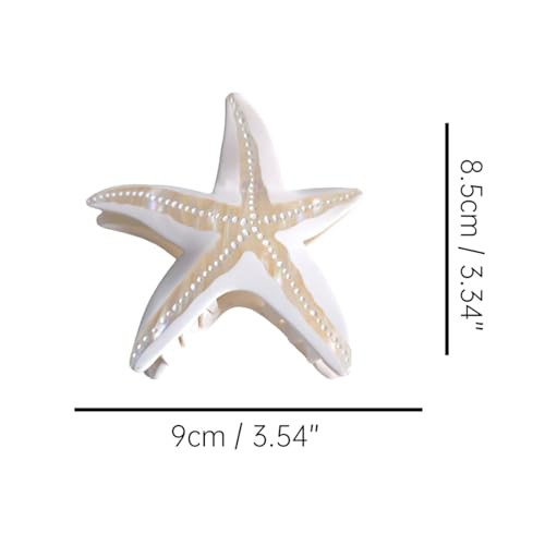 Funny Big Starfish Hair Clip Acetate Hair Clip Big Claw Clip For Women White 1 Count Pack Of 1