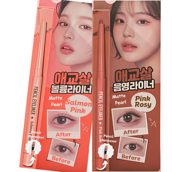 Produco Thebom Aegyosal Eyeliner Under Eye Enhancing Pencil Highlighter Eye Makeup Pink Rosy Plus Salmon Pink