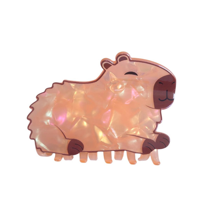 Cute Capybara Hair Clips Funny Acrylic Claw Clip For Women Cartoon Capybara Hair Clip
